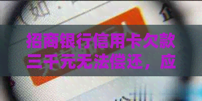 招商银行信用卡欠款三千元无法偿还，应该如何处理？