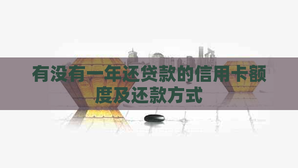 有没有一年还贷款的信用卡额度及还款方式