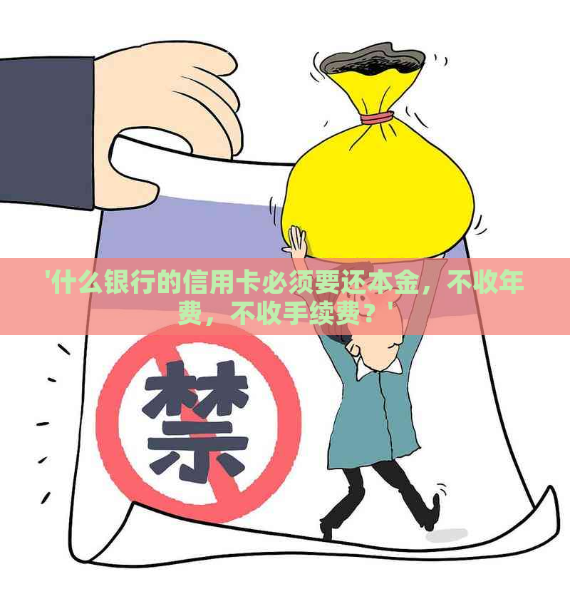 '什么银行的信用卡必须要还本金，不收年费，不收手续费？'