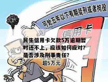 欠民生信用卡5万元，现在没钱还怎么办？