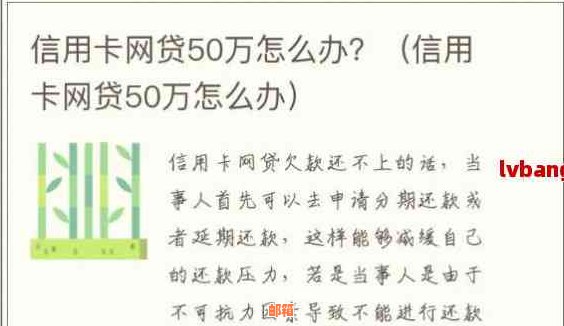 信用卡网贷还欠五十万：面临法律风险和信用损失，建议寻求专业帮助解决。